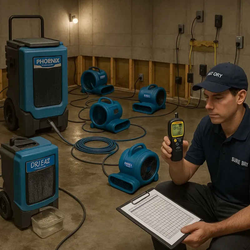 Structural Drying and Dehumidification process in Woodlawn, OH